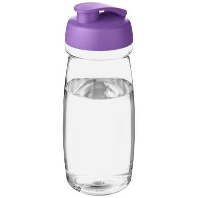 Picture of H2O ACTIVE® PULSE 600 ML FLIP LID SPORTS BOTTLE in Clear Transparent & Purple.