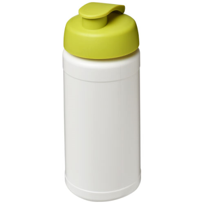 Picture of BASELINE® PLUS 500 ML FLIP LID SPORTS BOTTLE in White & Lime.