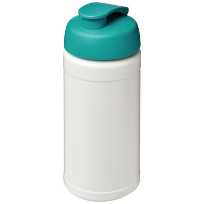 Picture of BASELINE® PLUS 500 ML FLIP LID SPORTS BOTTLE in White & Aqua