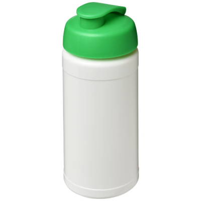 Picture of BASELINE® PLUS 500 ML FLIP LID SPORTS BOTTLE in White & Green.