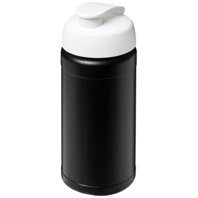 Picture of BASELINE® PLUS 500 ML FLIP LID SPORTS BOTTLE in Solid Black & White