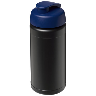 Picture of BASELINE® PLUS 500 ML FLIP LID SPORTS BOTTLE in Solid Black & Blue.