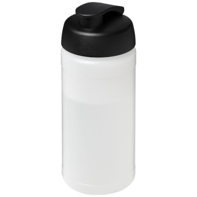 Picture of BASELINE® PLUS 500 ML FLIP LID SPORTS BOTTLE in Clear Transparent & Solid Black.