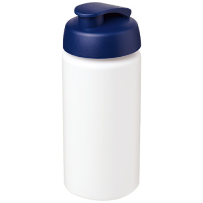 Picture of BASELINE® PLUS GRIP 500 ML FLIP LID SPORTS BOTTLE in White & Blue