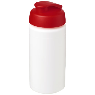 Picture of BASELINE® PLUS GRIP 500 ML FLIP LID SPORTS BOTTLE in White & Red.