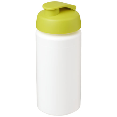 Picture of BASELINE® PLUS GRIP 500 ML FLIP LID SPORTS BOTTLE in White & Lime