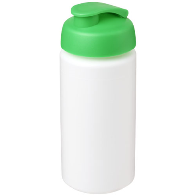 Picture of BASELINE® PLUS GRIP 500 ML FLIP LID SPORTS BOTTLE in White & Green.