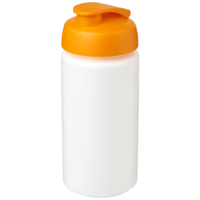 Picture of BASELINE® PLUS GRIP 500 ML FLIP LID SPORTS BOTTLE in White & Orange