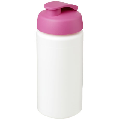 Picture of BASELINE® PLUS GRIP 500 ML FLIP LID SPORTS BOTTLE in White & Pink