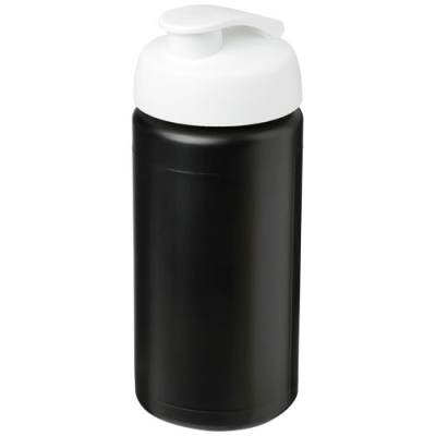 Picture of BASELINE® PLUS GRIP 500 ML FLIP LID SPORTS BOTTLE in Solid Black & White.