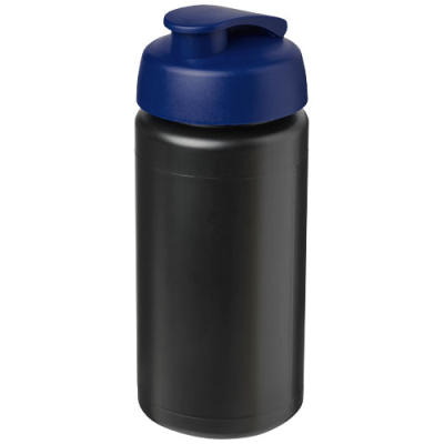 Picture of BASELINE® PLUS GRIP 500 ML FLIP LID SPORTS BOTTLE in Solid Black & Blue.