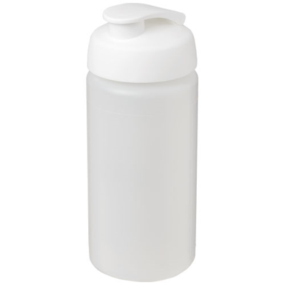 Picture of BASELINE® PLUS GRIP 500 ML FLIP LID SPORTS BOTTLE in Clear Transparent & White.
