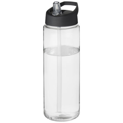 Picture of H2O ACTIVE® VIBE 850 ML SPOUT LID SPORTS BOTTLE in Clear Transparent & Solid Black