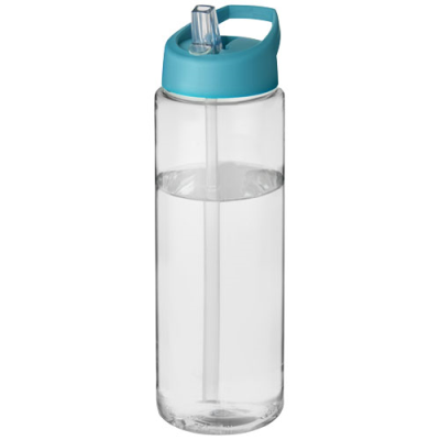 Picture of H2O ACTIVE® VIBE 850 ML SPOUT LID SPORTS BOTTLE in Clear Transparent & Aqua Blue