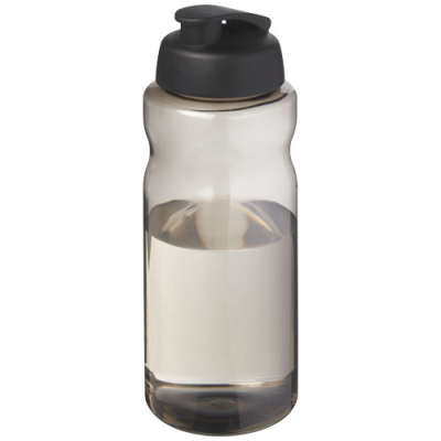 Picture of H2O ACTIVE® ECO BIG BASE 1 LITRE FLIP LID SPORTS BOTTLE in Charcoal & Solid Black