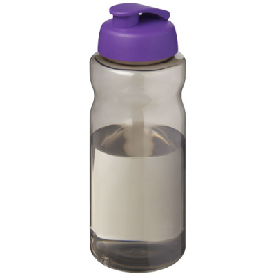 Picture of H2O ACTIVE® ECO BIG BASE 1 LITRE FLIP LID SPORTS BOTTLE in Charcoal & Purple