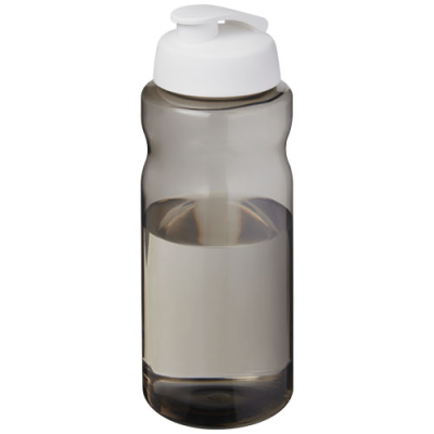 Picture of H2O ACTIVE® ECO BIG BASE 1 LITRE FLIP LID SPORTS BOTTLE in Charcoal & White.