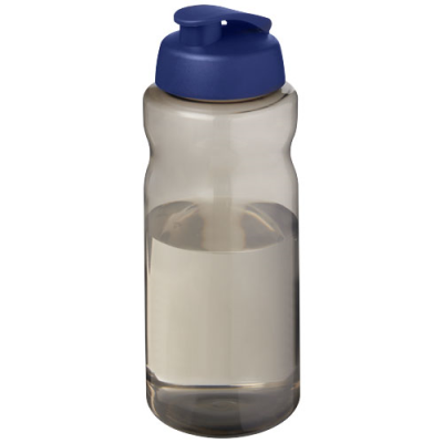 Picture of H2O ACTIVE® ECO BIG BASE 1 LITRE FLIP LID SPORTS BOTTLE in Charcoal & Blue.