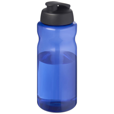 Picture of H2O ACTIVE® ECO BIG BASE 1 LITRE FLIP LID SPORTS BOTTLE in Blue & Solid Black.