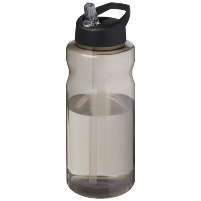 Picture of H2O ACTIVE® ECO BIG BASE 1 LITRE SPOUT LID SPORTS BOTTLE in Charcoal & Solid Black.