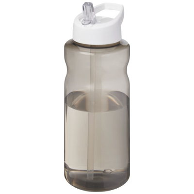Picture of H2O ACTIVE® ECO BIG BASE 1 LITRE SPOUT LID SPORTS BOTTLE in Charcoal & White