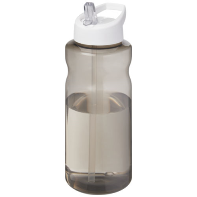 Picture of H2O ACTIVE® ECO BIG BASE 1 LITRE SPOUT LID SPORTS BOTTLE in Charcoal & White.