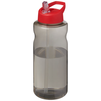 Picture of H2O ACTIVE® ECO BIG BASE 1 LITRE SPOUT LID SPORTS BOTTLE in Charcoal & Red