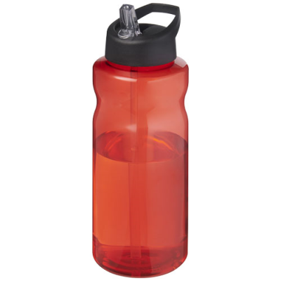 Picture of H2O ACTIVE® ECO BIG BASE 1 LITRE SPOUT LID SPORTS BOTTLE in Red & Solid Black