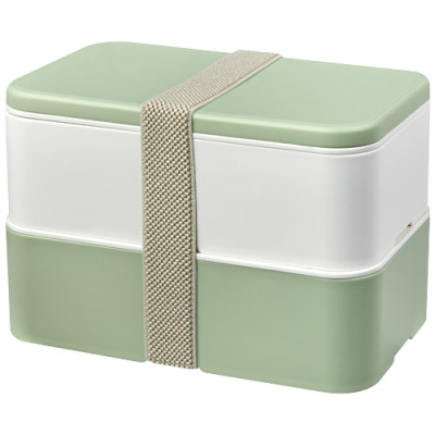 Picture of MIYO RENEW DOUBLE LAYER LUNCH BOX in Ivory White & Seaglass Green & Pebble Grey