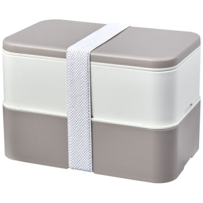 Picture of MIYO RENEW DOUBLE LAYER LUNCH BOX in Pebble Grey & Ivory White & White.