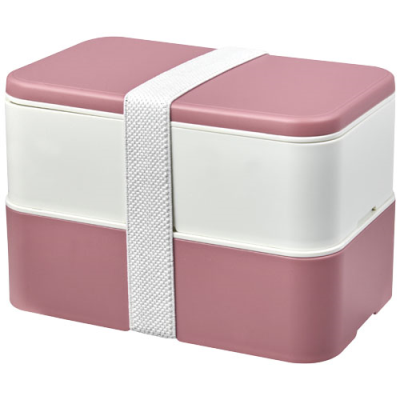 Picture of MIYO RENEW DOUBLE LAYER LUNCH BOX in Pink & Ivory White & White.