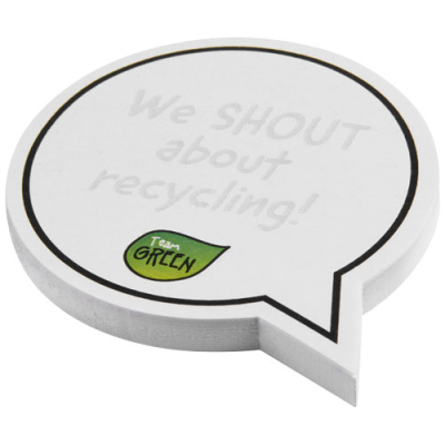 Picture of STICKY-MATE® SPEECH BUBBLE-SHAPED RECYCLED STICKY NOTES in White
