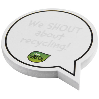 Picture of STICKY-MATE® SPEECH BUBBLE-SHAPED RECYCLED STICKY NOTES in White.