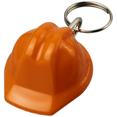 Picture of KOLT HARD HAT-SHAPED RECYCLED KEYRING CHAIN in Orange.