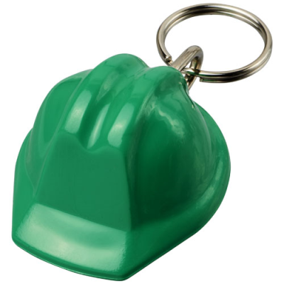 Picture of KOLT HARD HAT-SHAPED RECYCLED KEYRING CHAIN in Green.