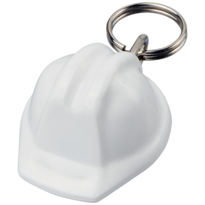 Picture of KOLT HARD HAT-SHAPED RECYCLED KEYRING CHAIN in White