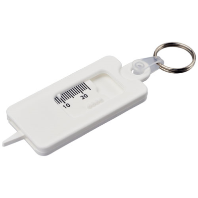 Picture of KYM RECYCLED TYRE TREAD CHECK KEYRING CHAIN in White