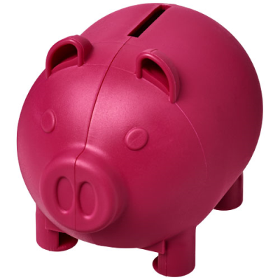 Picture of OINK RECYCLED PLASTIC PIGGY BANK in Pink.