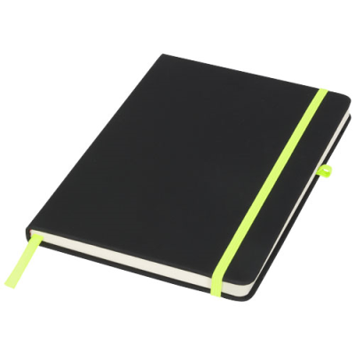 Picture of NOIR MEDIUM NOTE BOOK in Solid Black & Lime.