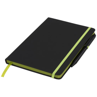 Picture of NOIR EDGE MEDIUM NOTE BOOK in Solid Black & Lime.