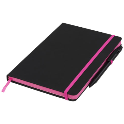 Picture of NOIR EDGE MEDIUM NOTE BOOK in Solid Black & Pink.