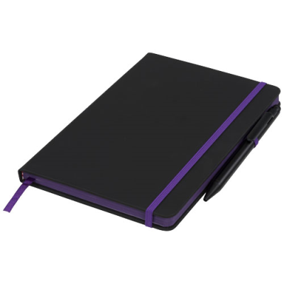 Picture of NOIR EDGE MEDIUM NOTE BOOK in Solid Black & Purple.