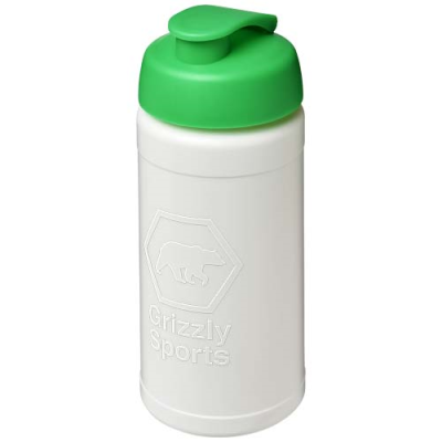 Picture of BASELINE RISE 500 ML SPORTS BOTTLE with Flip Lid in White & Green