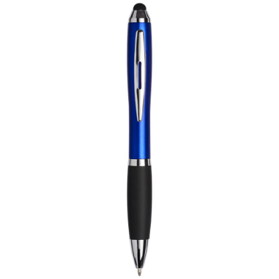 Picture of CURVY STYLUS BALL PEN in Blue & Solid Black.