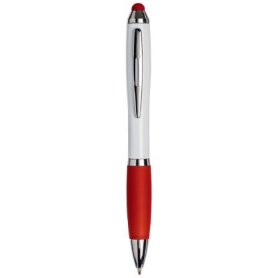 Picture of CURVY STYLUS BALL PEN in White & Red