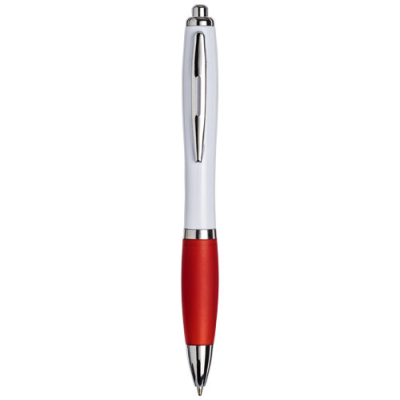 Picture of CURVY BALL PEN with White Barrel in Red.