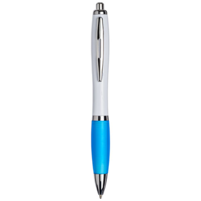 Picture of WHITE CURVY BALL PEN: Cyan: in Aqua