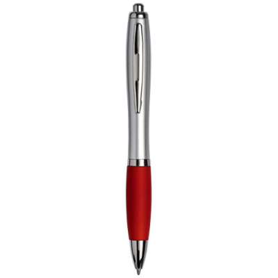 Picture of CURVY BALL PEN in Silver & Red.