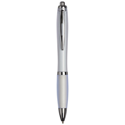 Picture of CURVY BALL PEN with Frosted Barrel & Grip in White