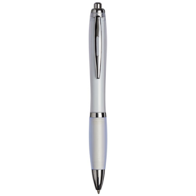 Picture of CURVY BALL PEN with Frosted Barrel & Grip in White.